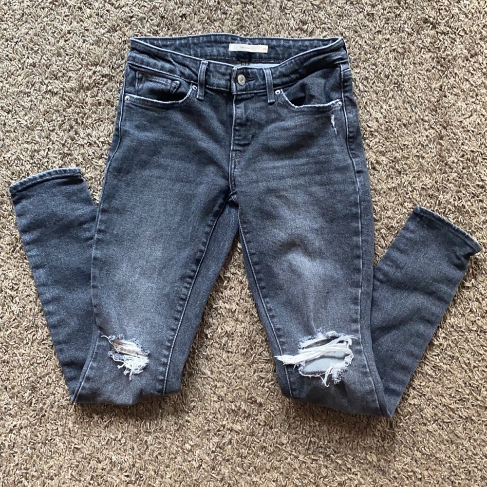 Levi’s 711 skinny distressed jeans